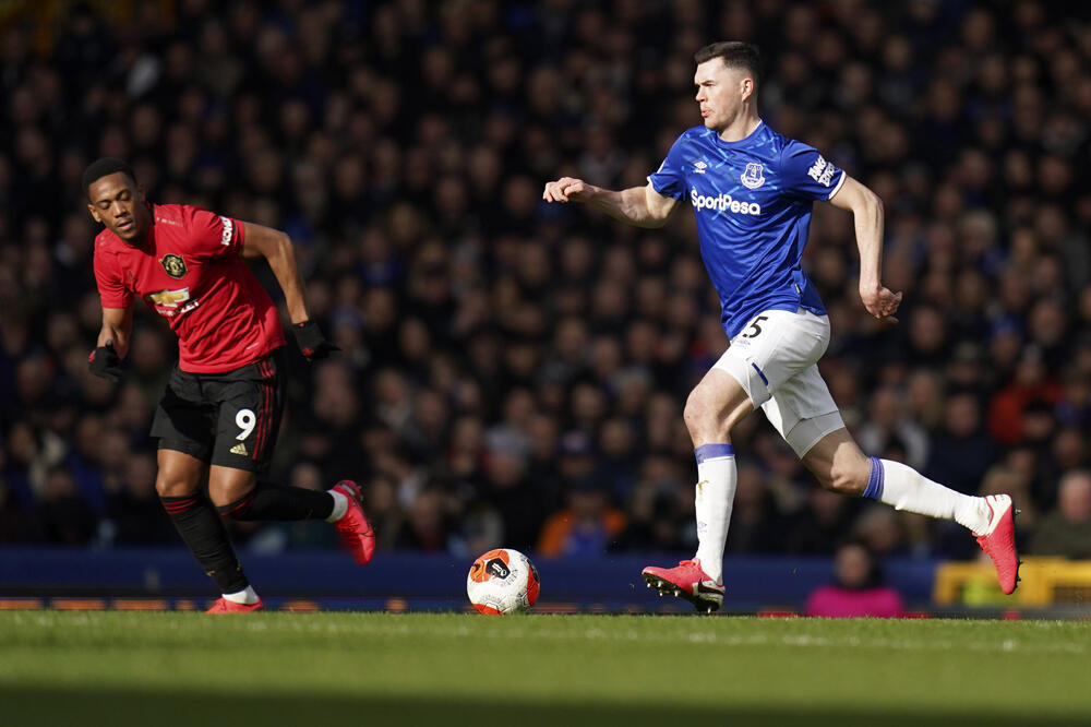 Majkl Kin na utakmici protiv svog kluba u kojem je ponikao, Mančester junajteda, Foto: Beta/AP