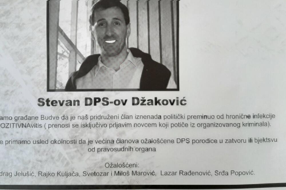 "Osmrtnica" Stevana Džakovića