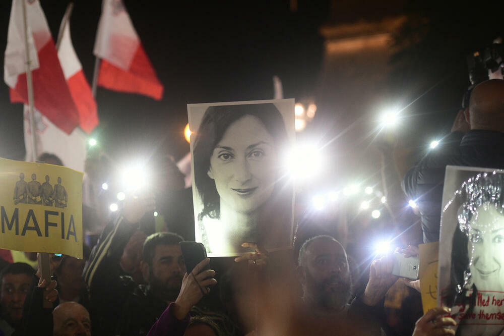 Sa protesta u Valeti nakon ubistva novinarke, Foto: AP