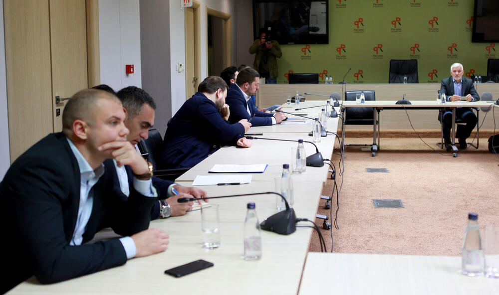 <p>Predsjednik Građanskog pokreta URA, Dritan Abazović, bio je jedini opozicioni lider na sastanku</p>