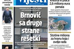 Naslovna strana "Vijesti" za 8. jun 2020.