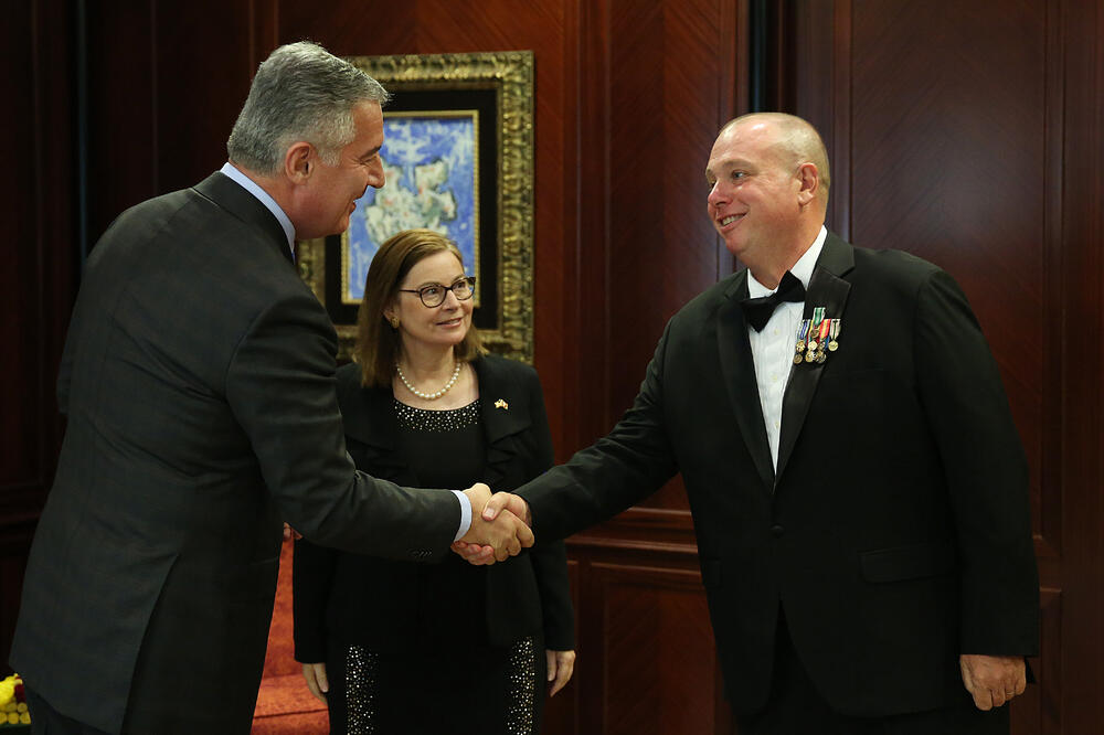 Đukanović, Larson i Rajnke, Foto: Služba za informisanje Predsjednika Crne Gore