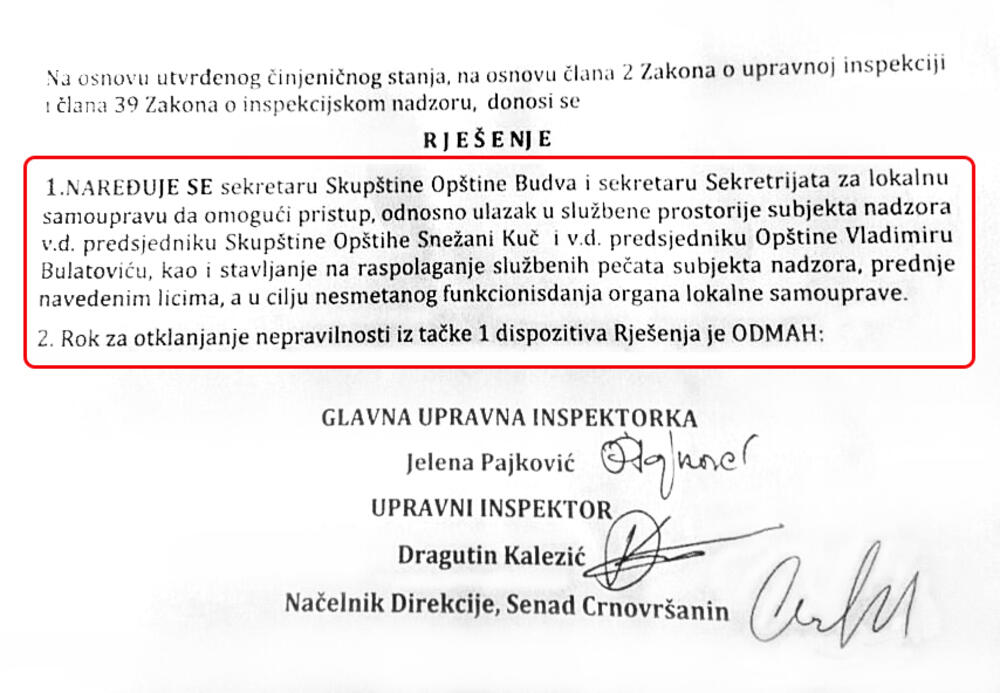 Rješenje upravne inspekcije