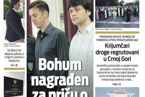 Naslovna strana "Vijesti" za 20. jun 2020.