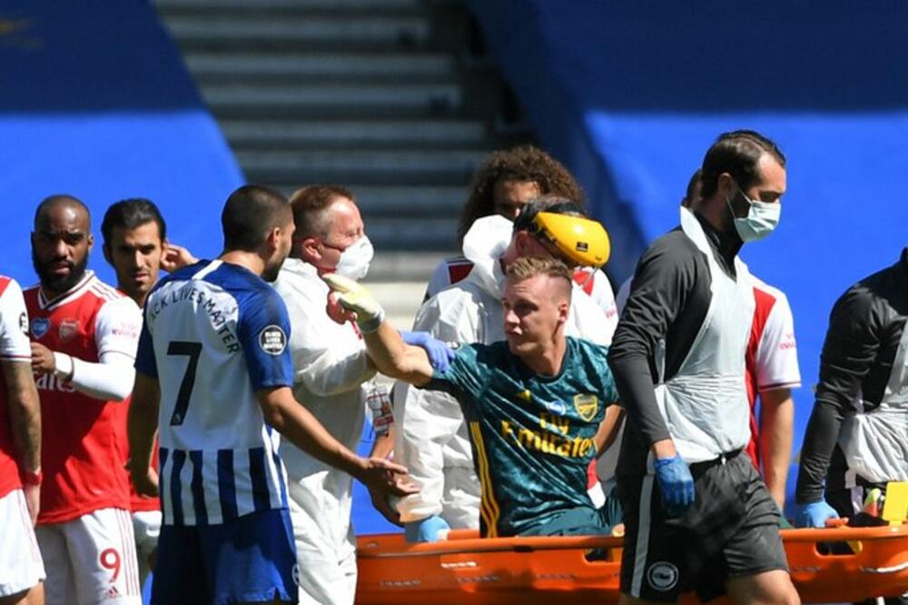 Bernd Leno na noslima, Foto: Sky