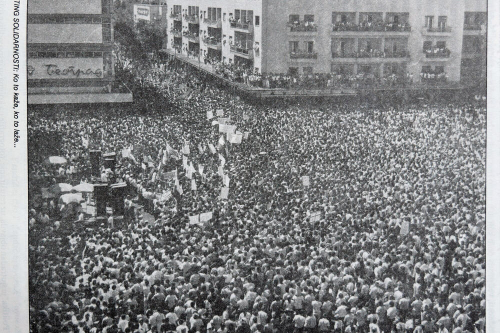 Miting solidarnosti u Titogradu, Foto: Arhiva Vijesti