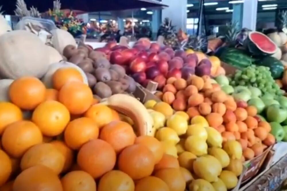 Voće i povrće na podgoričkoj pijaci, Foto: Screenshot/TV Vijesti