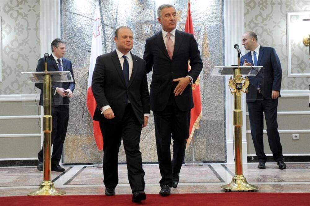 Mici, Muskat, Đukanović i Kavarić u Podgorici u januaru 2016, Foto: Vlada Crne Gore