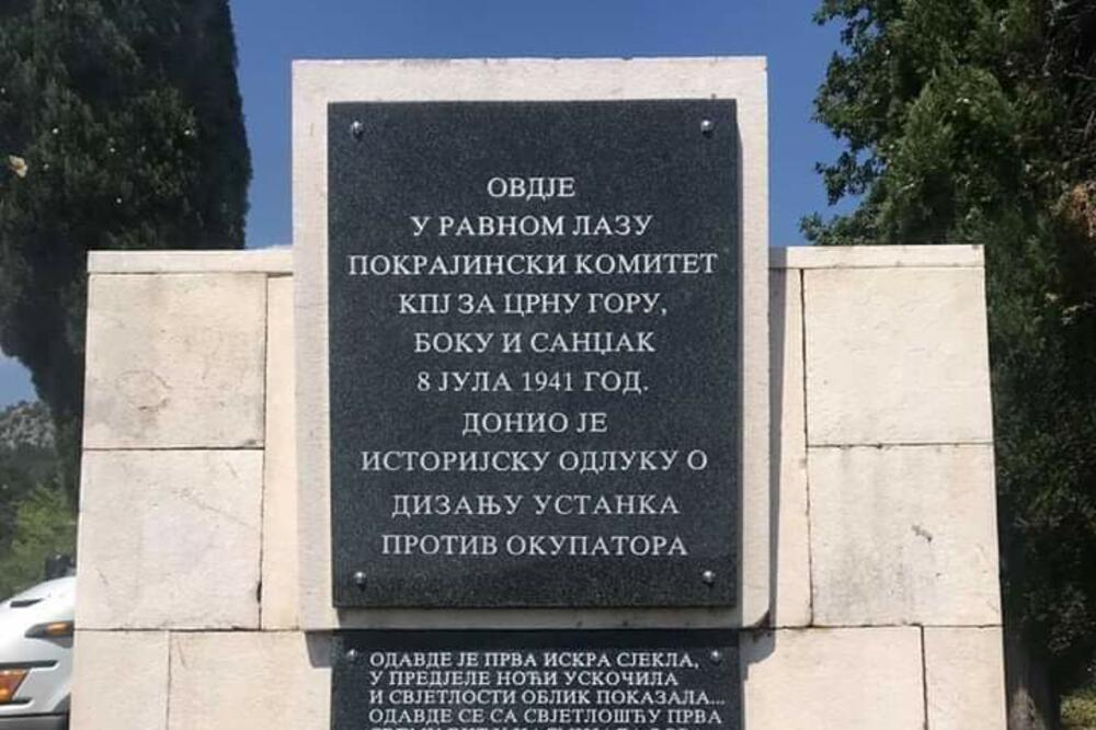 Obnovljeni spomenik na Ravnom lazu, Foto: twitter.com/pedjabosskovic