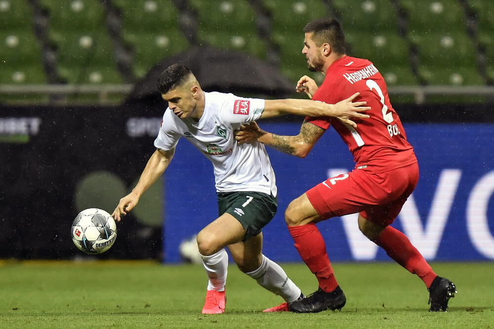 Kosovar Miljot Rašica (Verder) na današnjoj utakmici, Foto: Beta/AP