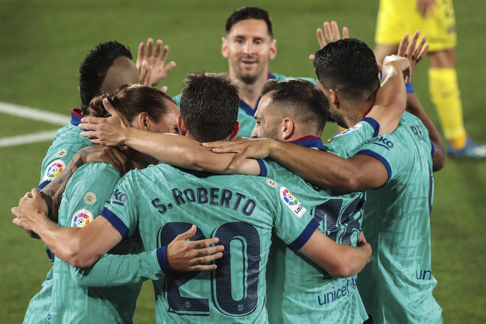 Fudbaleri Barselone, Foto: AP