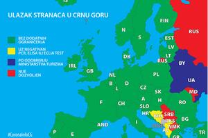 Vlada objavila mapu Evrope: Iz ovih država se u CG može ući bez...