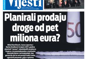 Naslovna strana "Vijesti" za 12. jul