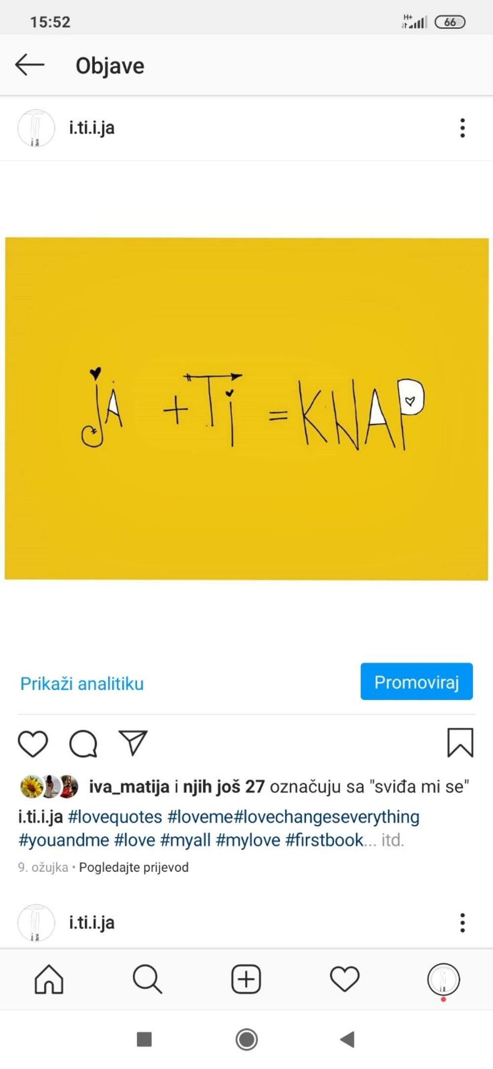 Sa Instagram stranice i dio slikovnice “I ti i ja”