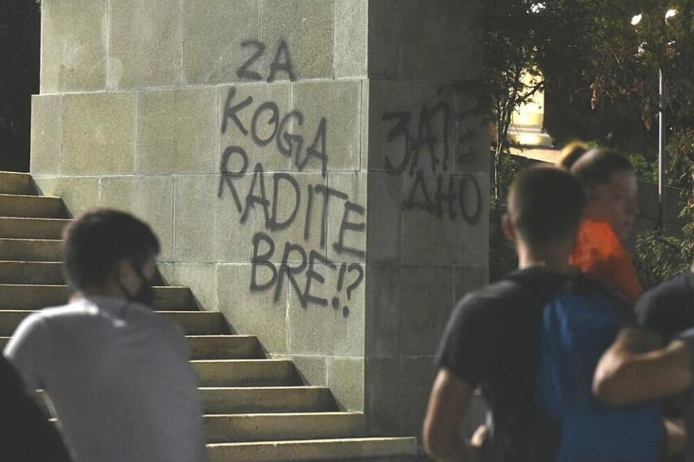 Sa protesta u Beogradu, Foto: Vijesti, Boris Pejović