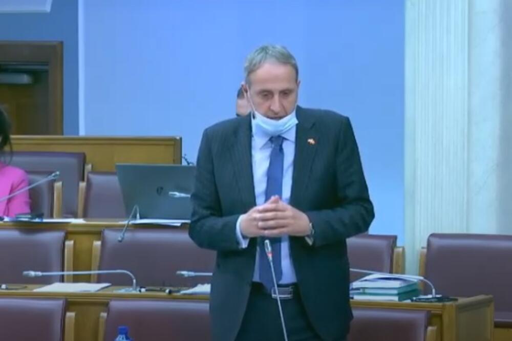 Popović, Foto: Screenshot/Skupština Crne Gore