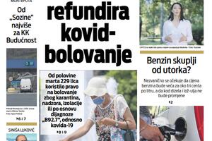 Naslovna strana "Vijesti" za 18. jul