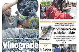 Naslovna strana "Vijesti" za 23. jul