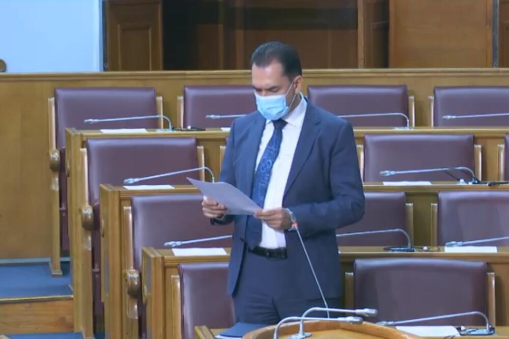 Pažin danas u parlamentu, Foto: Printscreen YouTube