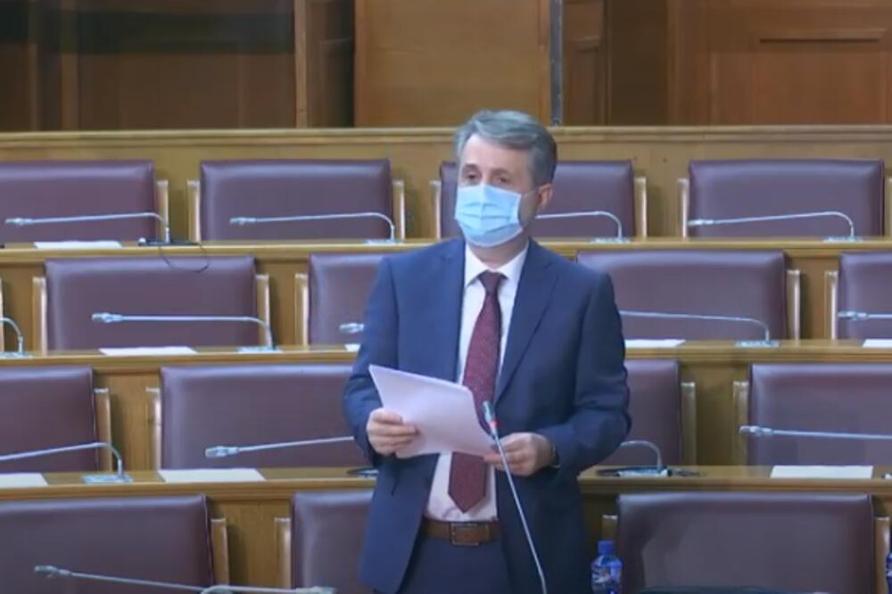 Nuhodžić danas u parlamentu, Foto: Printscreen YouTube