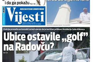 Naslovna strana "Vijesti" za 26. jul