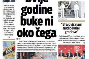 Naslovna strana "Vijesti" za 29. jul 2020.