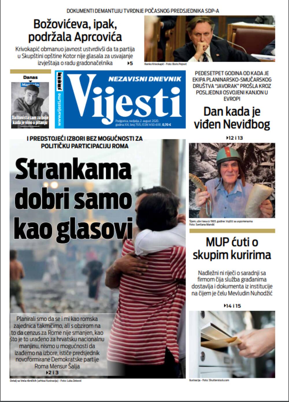 Naslovna strana, Foto: Vijesti