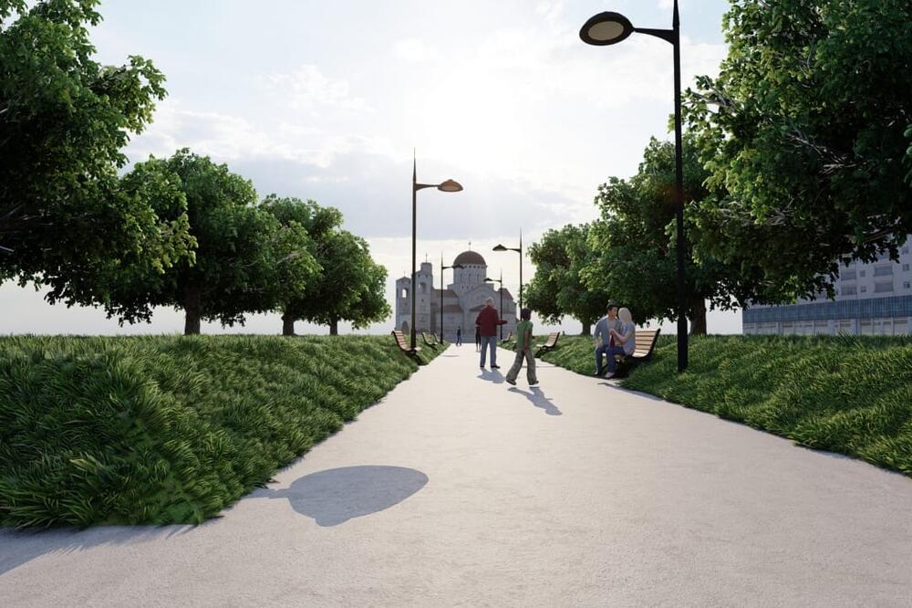 Planirani izgled platoa ispred Hrama, Foto: Podgorica.me