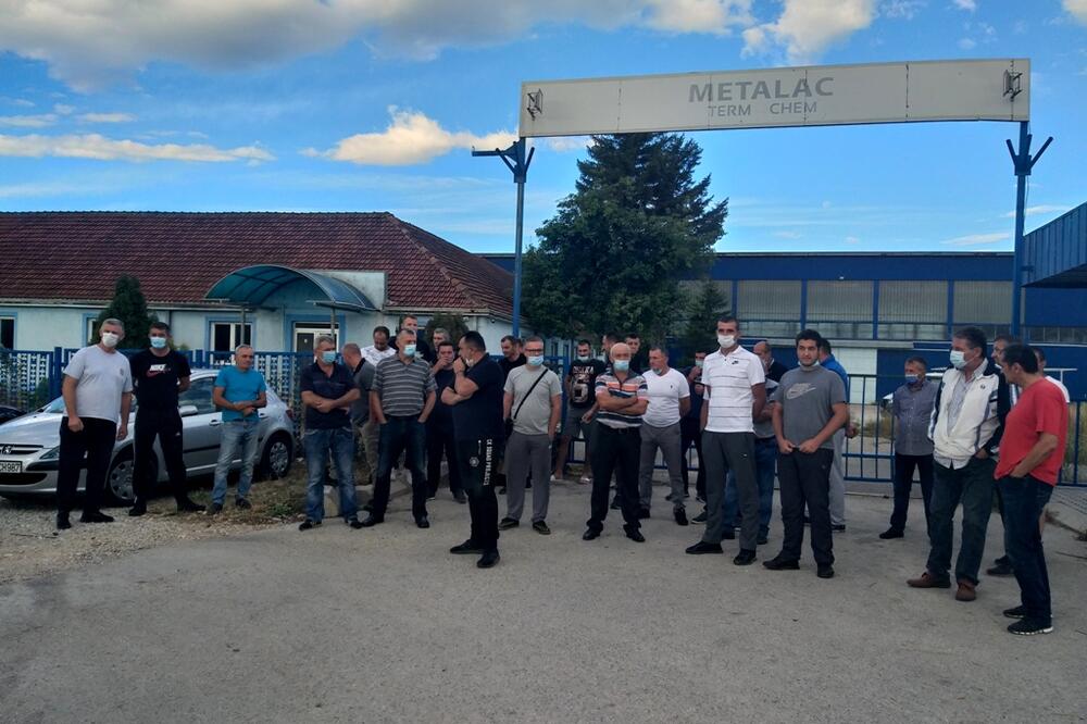 Radnici Metalca tokom štrajka, Foto: Svetlana Mandić