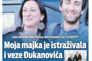 Naslovna strana "Vijesti" za 9. avgust