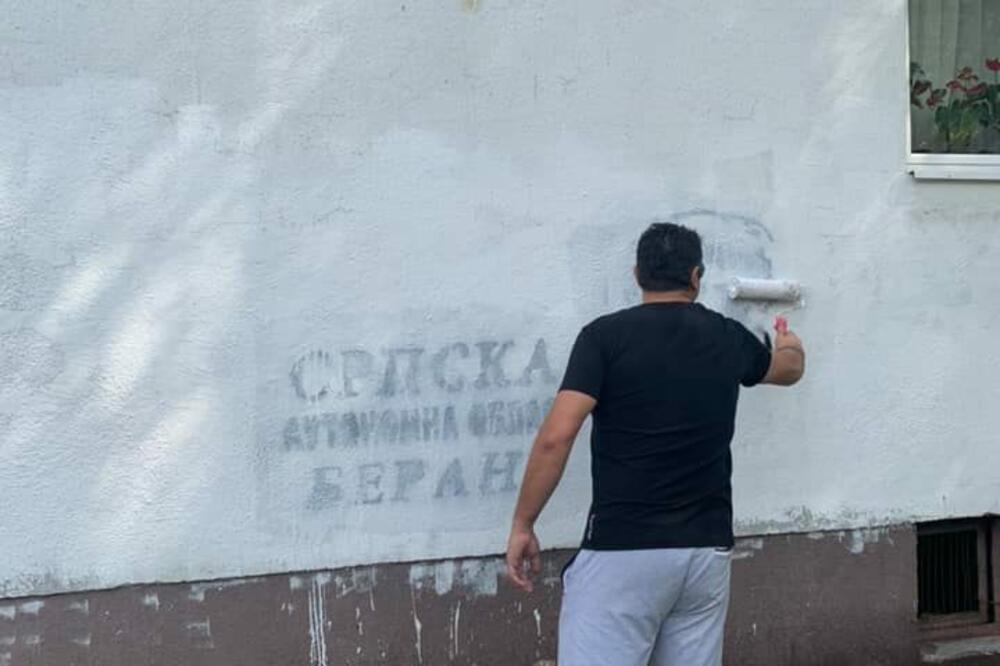 Šoškić prekrečio grafite, Foto: Facebook