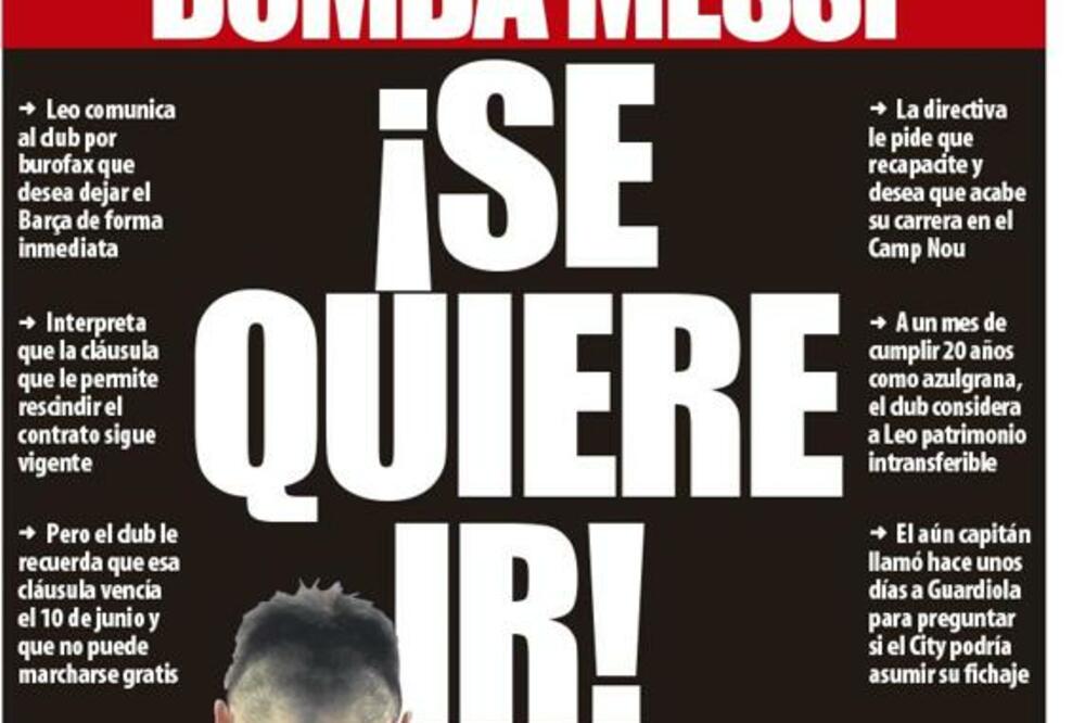 Naslovnica Mundo deportiva, Foto: Printscreen