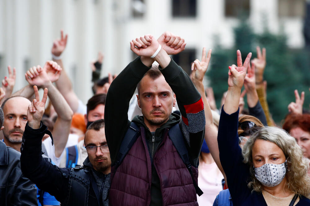 Sa protesta u Minsku, Foto: Rojters