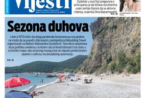 Naslovna strana "Vijesti" za 30. avgust