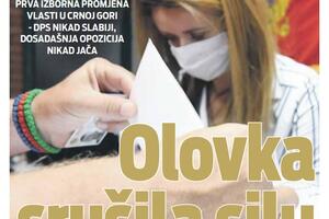 Naslovna strana "Vijesti" za 31. avgust
