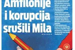 Naslovna strana "Vijesti" za 1. septembar 2020.