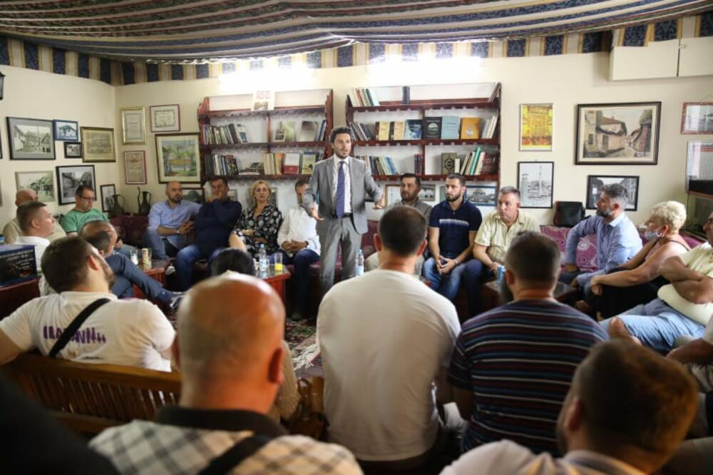 Abazović u Pljevljima, Foto: Koalicija Crno na bijelo