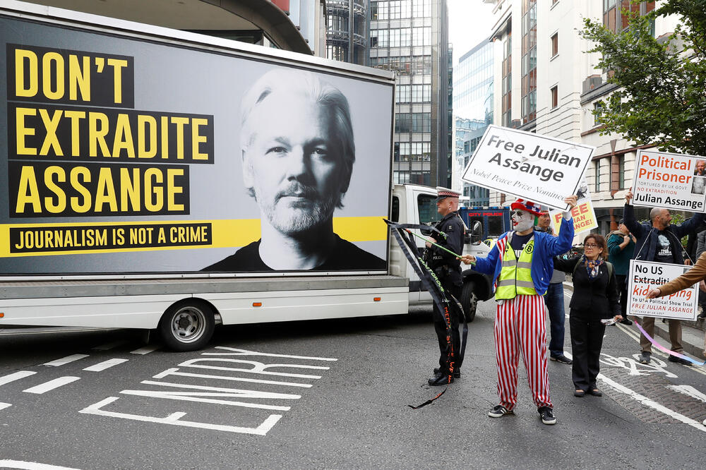 Pristalice Asanža u Londonu, Foto: Reuters