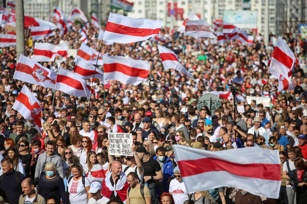 Sa ranijeg protesta u Bjelorusiji, Foto: Reuters