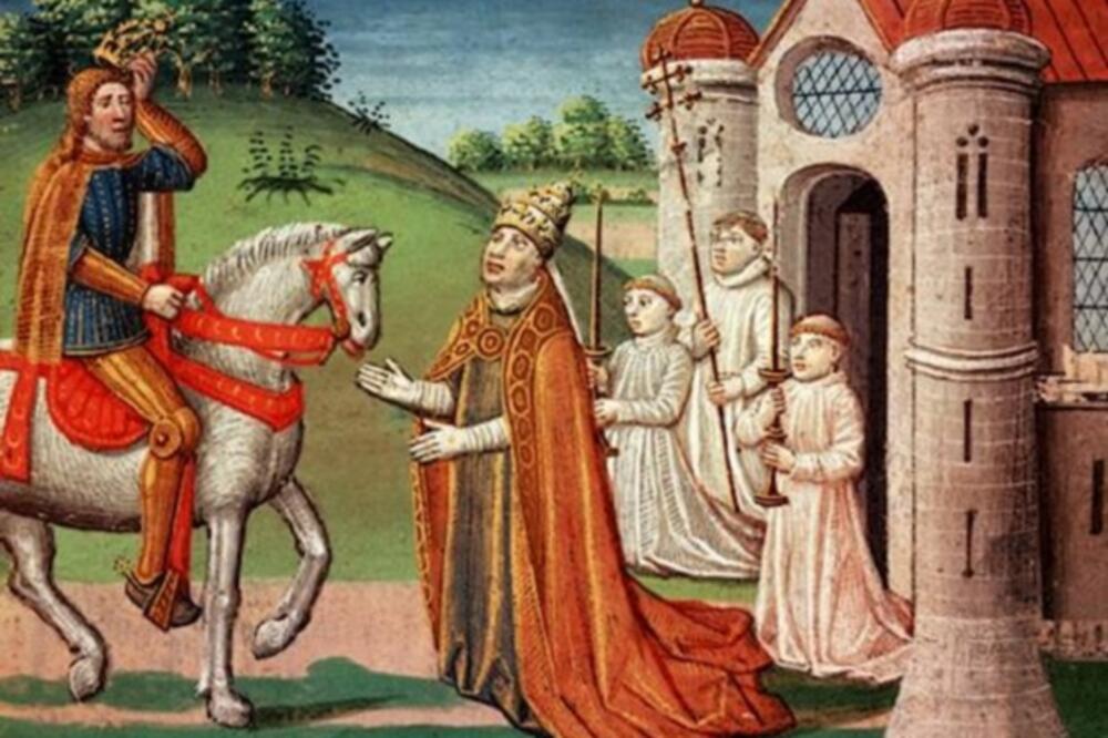 Karlo Veliki i papa Adrijan I (Antoine Vérard), Foto: Wikipedia.org
