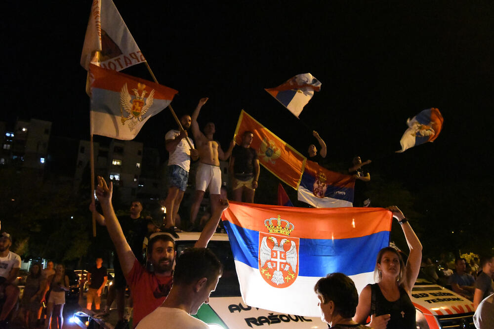 Slavlje nakon izborne pobjede u Podgorici, Foto: Savo Prelević