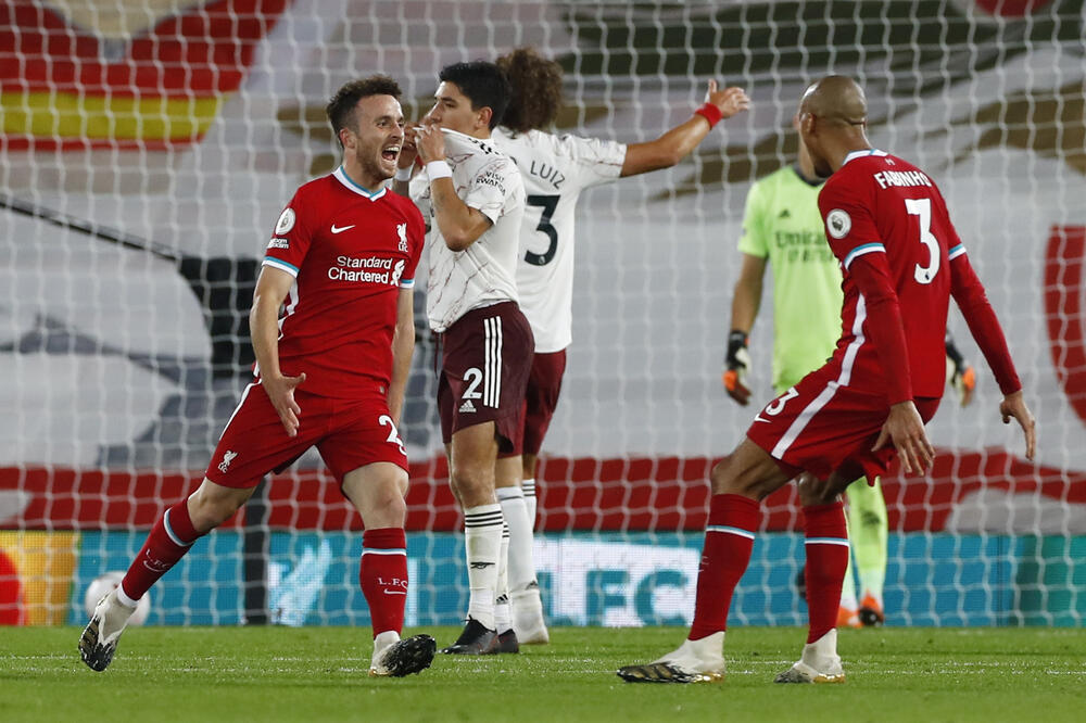 Diogo Žota slavi gol na debiju za Liverpul u Premijer ligi, Foto: Reuters