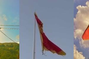 Crnogorsku državnu zastavu u Bijelom Polju oštetilo nevrijeme
