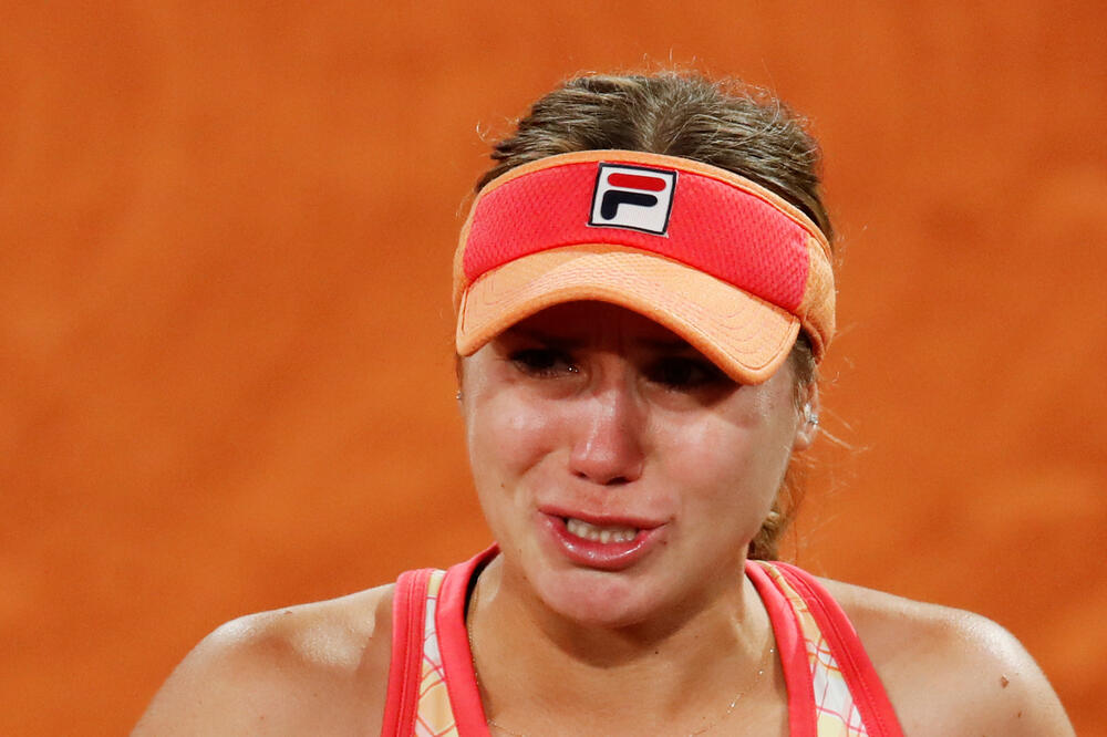 Sofija Kenin plače nakon pobjede nad Fionom Fero, Foto: Reuters