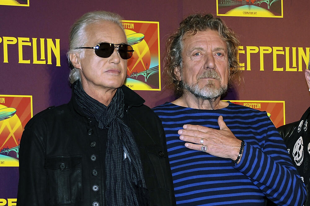 Gitarista i pjevač Led Zeppelina, Džimi Pejdž i Robert Plant, Foto: AP Photo