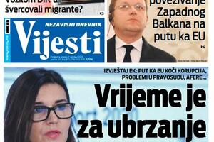 Naslovna strana "Vijesti" za srijedu 7. oktobar 2020. godine
