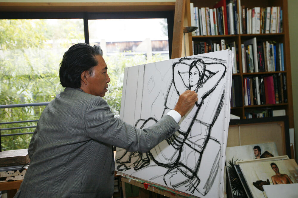 Nakon što se povukao sa modne scene, putovao je, slikao i vajao, Foto: AP Photo/Jacques Brinon