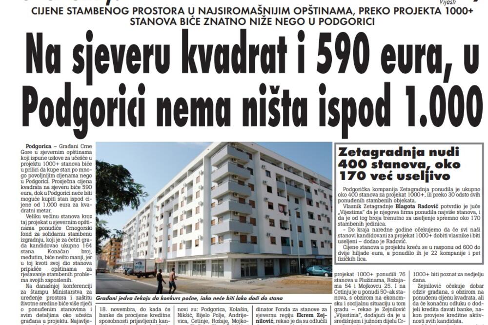 Strana "Vijesti" od 15. oktobra 2010., Foto: Arhiva Vijesti