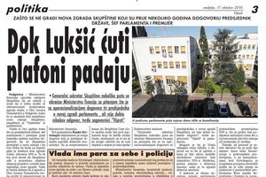 Time Machine: While Lukšić is silent, the ceilings are falling