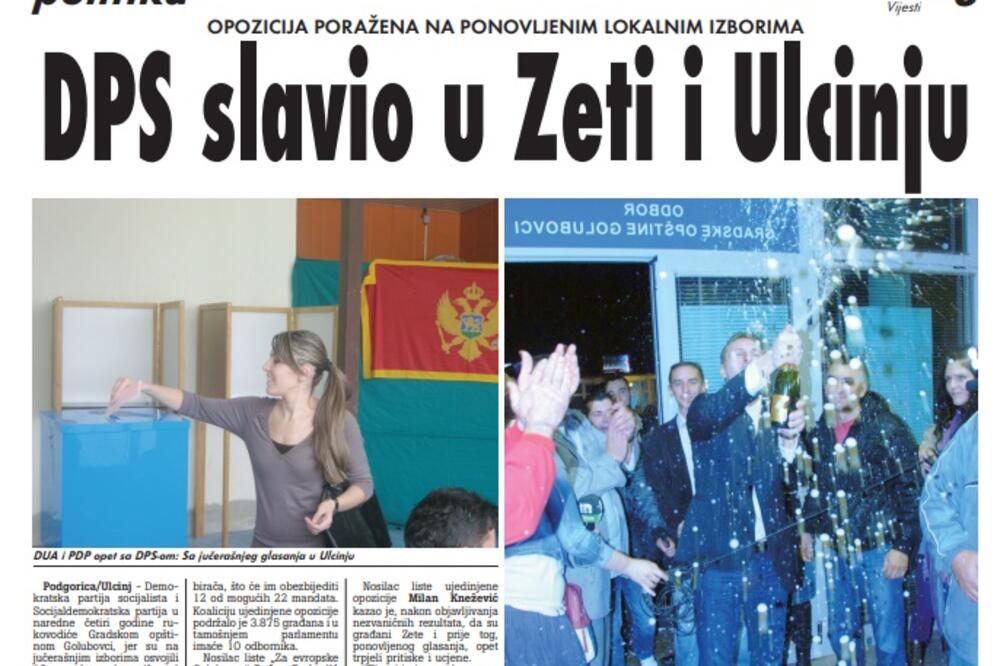 Strana "Vijesti" od 18. oktobra 2010., Foto: Arhiva Vijesti